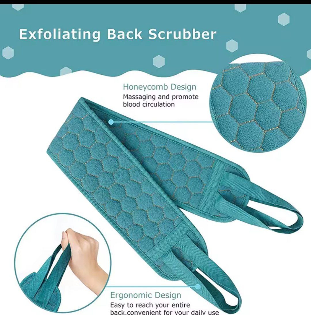 Exfoliating Body Scrubber Set - Includes Back Scrubber, Bath Glove And Shower Bath Sponge Loofah